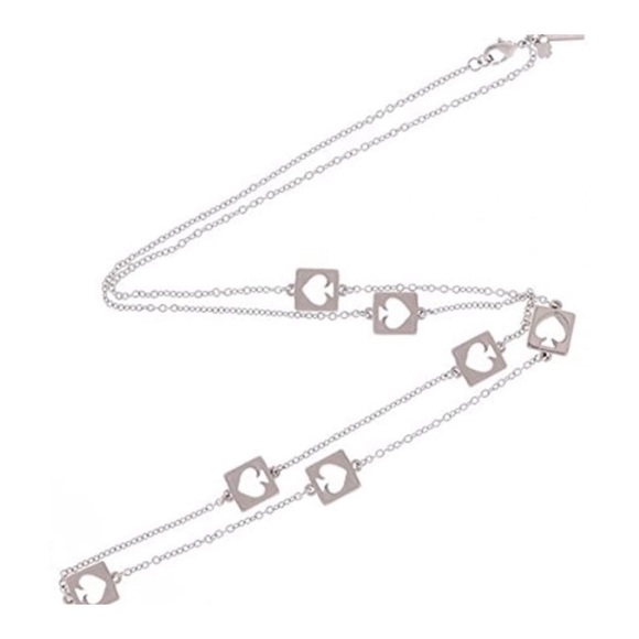 KATE SPADE • Silver Hole Punch Rosary Long Necklace - Picture 4 of 5